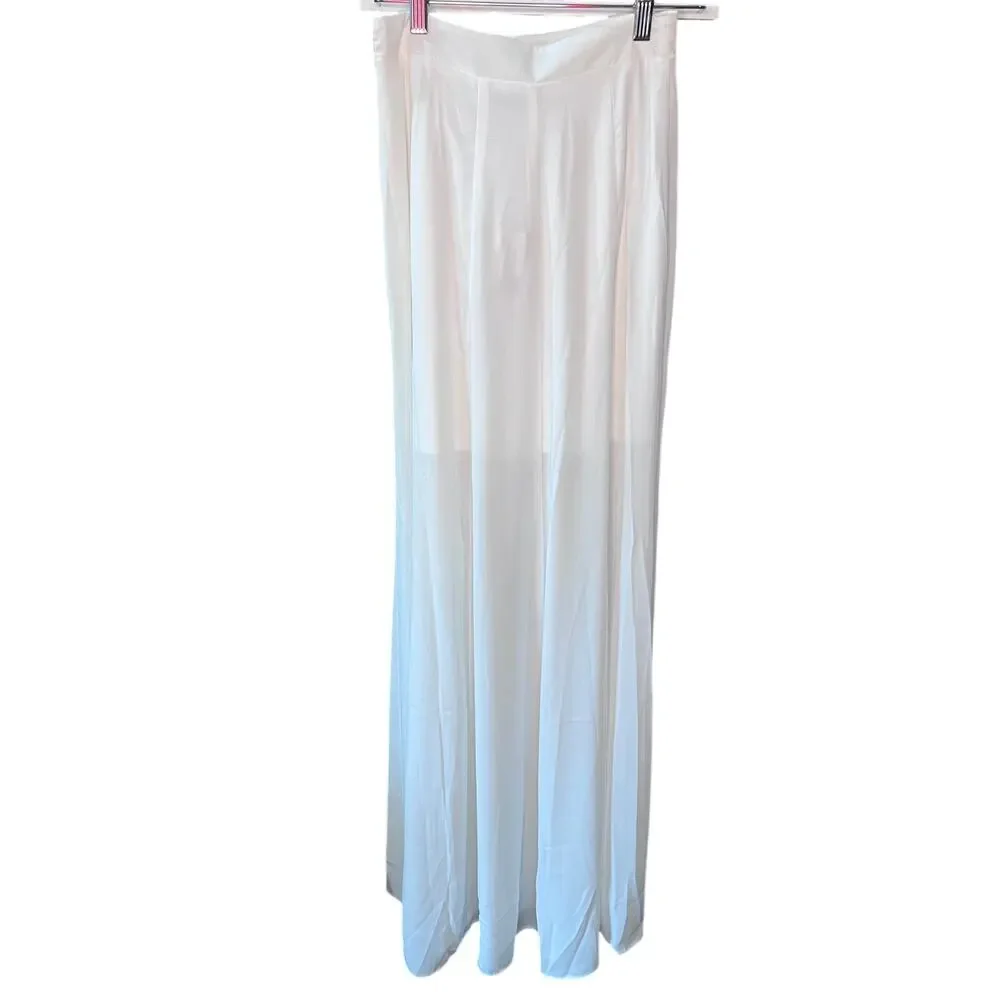 Show Me Your Mumu White Flowy Maxi Skirt XXS High Rise Bridal Vacation